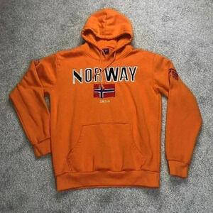Scandinavian Explorer Norway Sweden Flags Orange Pullover Hoodie